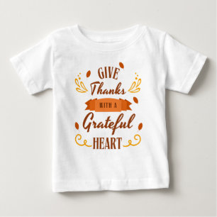 Camiseta De Bebé Dad gracias con un corazón agradecido 