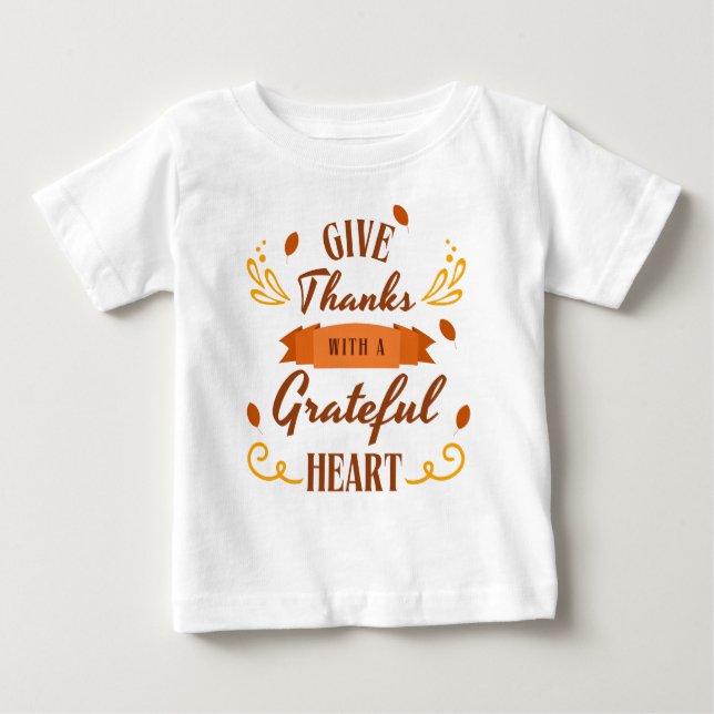 Camiseta De Bebé Dad gracias con un corazón agradecido  (Anverso)
