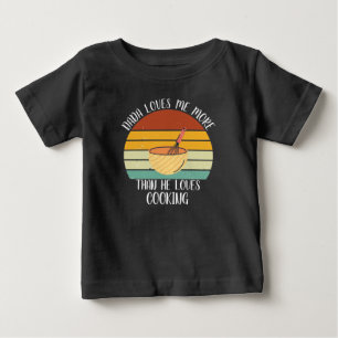 Camiseta De Bebé Dada Me Ama Más De Lo Que Ama Cocinar PERSONALIZAD