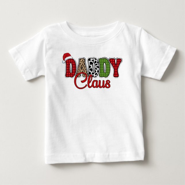 Camiseta De Bebé Daddy Claus Plaid Pattern-60095 (Anverso)