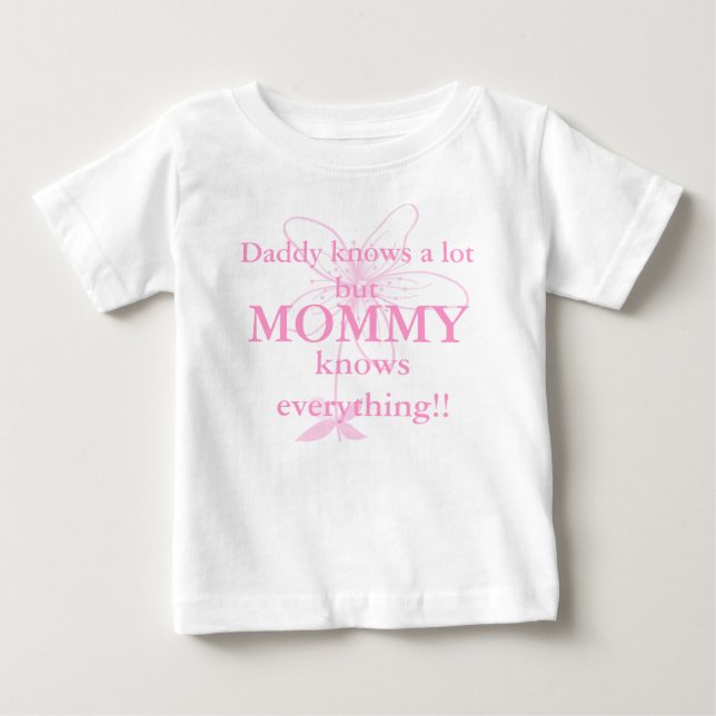 Camiseta De Bebé Daddy know a lot but mommy knows everything Tee (Anverso)
