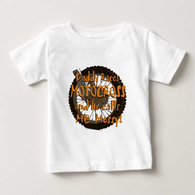 Camiseta De Bebé Daddy Races Motocross (Anverso)