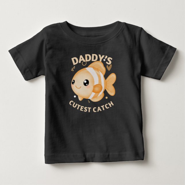 Camiseta De Bebé Daddy’s Cutest Catch Fishing Funny Baby (Anverso)