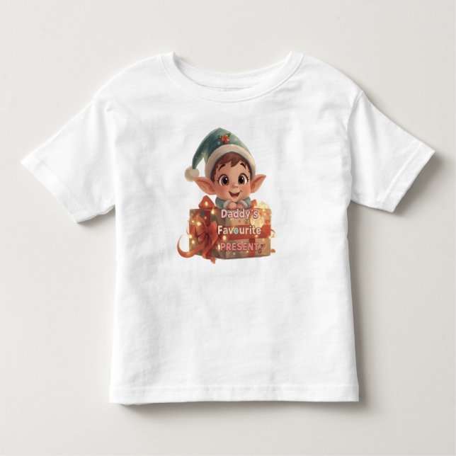 Camiseta De Bebé Daddy’s Favorite Present Baby Shirt | Cute Holiday (Anverso)