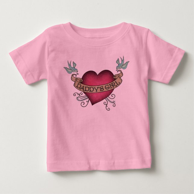 Camiseta De Bebé Daddys Chica HeartTattoo (Anverso)