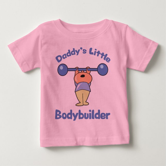Camiseta De Bebé Daddys Little Bodybuilder Kids Sport Bodybuilding (Anverso)