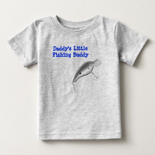 Camiseta De Bebé Daddys Little Fishing Buddy Lure Design (Anverso)