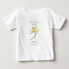 Camiseta De Bebé Daffodil cumpleaños mes Marzo acuarela T-Shirt