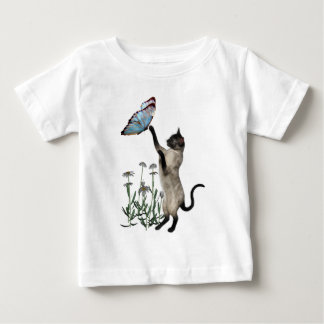 Camiseta De Bebé Daisies de mariposa gata siamesa