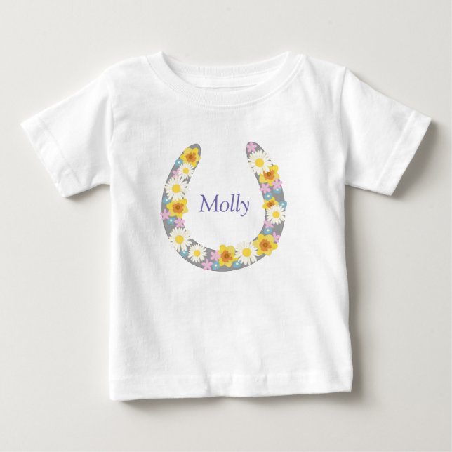 Camiseta De Bebé Daisy Floral Horse Shoing Garment (Anverso)