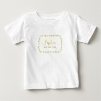 Camiseta De Bebé Daisy Flower Girl Custom Name Boda