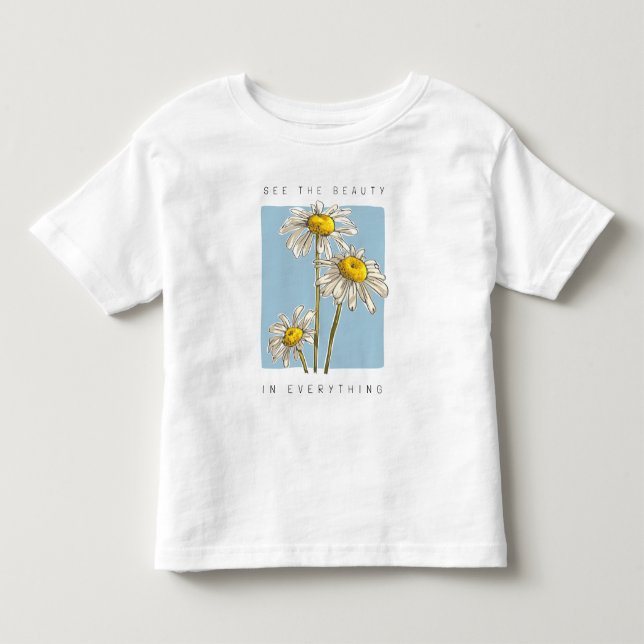 Camiseta De Bebé Daisy Flowers Beauty Slogan (Anverso)