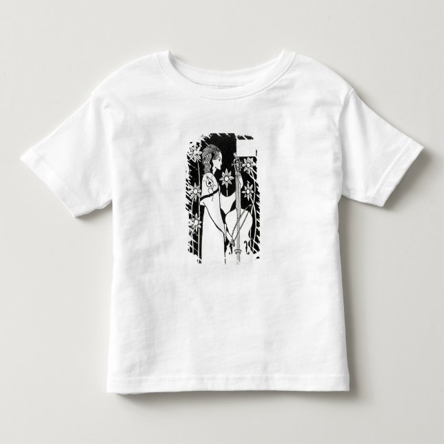 Camiseta De Bebé Dama con Cello, de "Le Morte d'Arthur" (litho) (Anverso)
