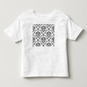 Camiseta De Bebé Damasco blanco y negro