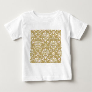 Camiseta De Bebé Damasco de cacao y crema