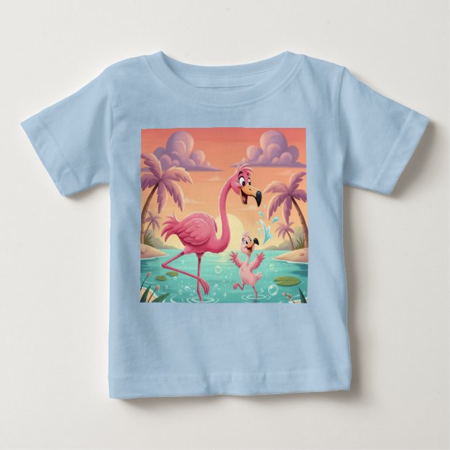 Camiseta De Bebé Dance of Sunlight and Flamingo (Anverso)