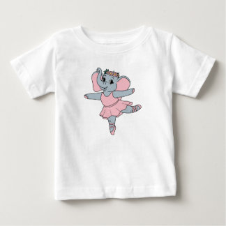 Camiseta De Bebé Dancing Elephant Ballerina Pink Ballet Animal Art