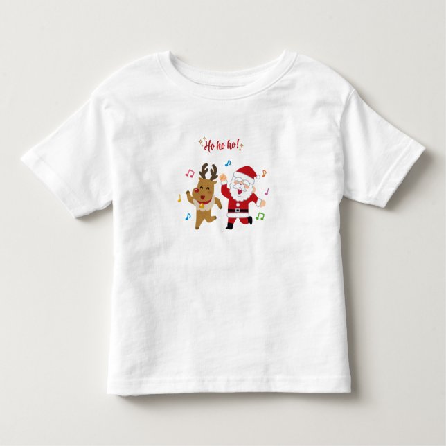 Camiseta De Bebé  Dancing Santa and Reindeer Christmas Party (Anverso)