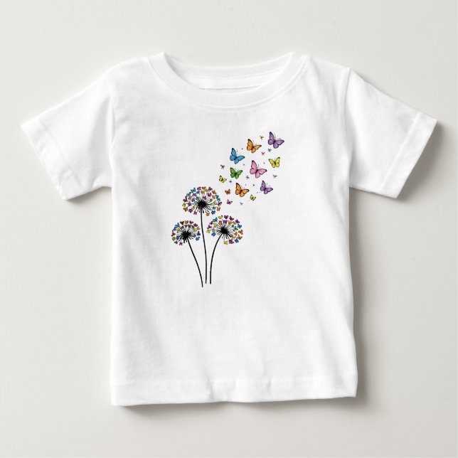 Camiseta De Bebé Dandelion butterfly flow (Anverso)
