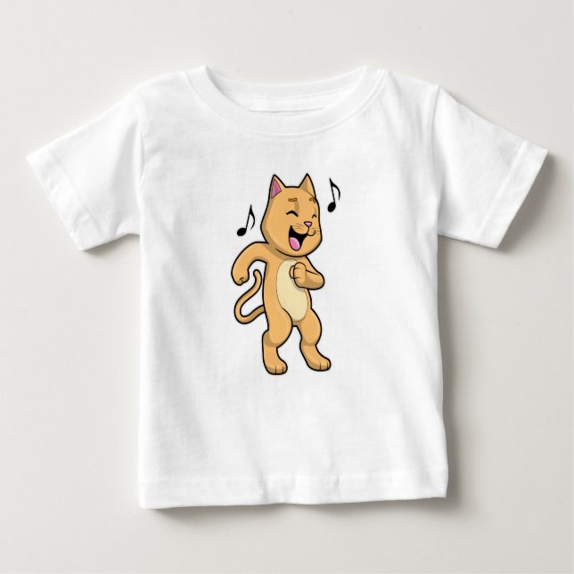 Camiseta De Bebé Danza de música de gato (Anverso)