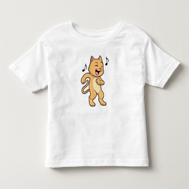 Camiseta De Bebé Danza de música de gato (Anverso)