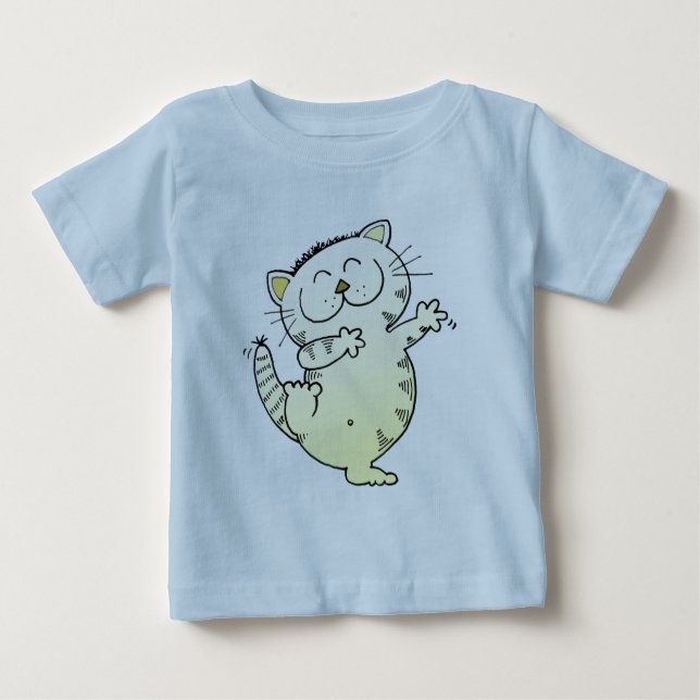 Camiseta De Bebé Danza del gato del gatito (Anverso)