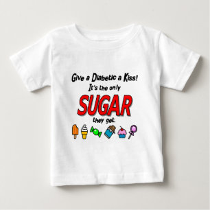 Camiseta De Bebé Dé a diabético un beso