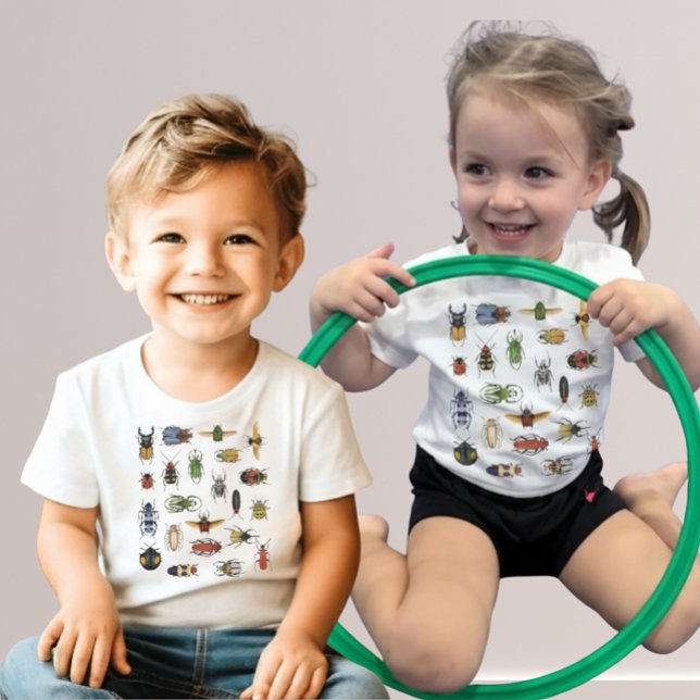 Camiseta de bebé de acuarela educativa de escaraba (Subido por el creador)