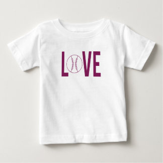 Camiseta de bebé de amor por béisbol