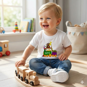 Camiseta de bebé de animales de zoológico lindos y