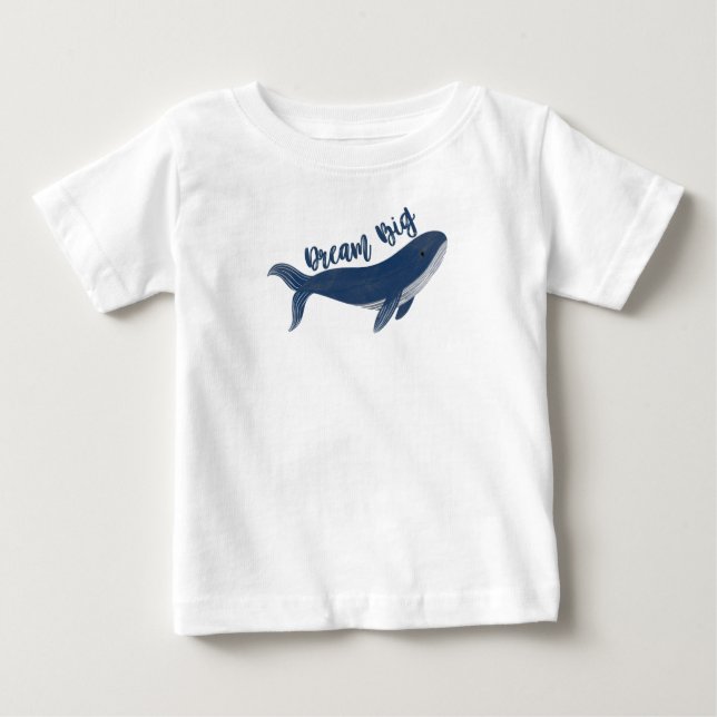 Camiseta de bebé de ballena "Dream Big" (Anverso)
