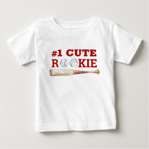 Camiseta de bebé de béisbol One Cute Rookie 