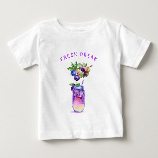 Camiseta de bebé de Blueberry fresca - Texto Perso (Anverso)