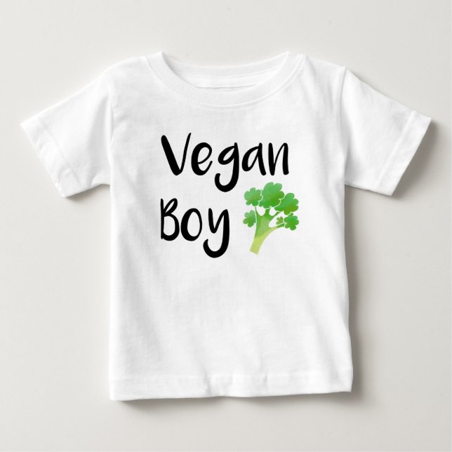 Camiseta de bebé de brócoli "Vegan Boy" (Anverso)