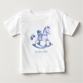 Camiseta de bebé de caballo mecedor azul