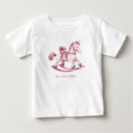 Camiseta de bebé de caballo mecedor rosa