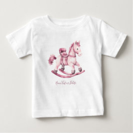 Camiseta de bebé de caballo mecedora rosa