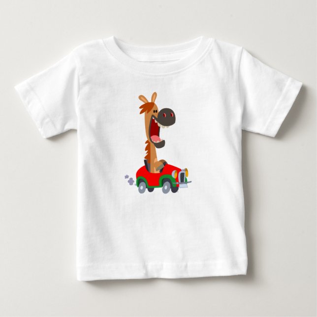 Camiseta de bebé de caballos con dibujos motorizad (Anverso)