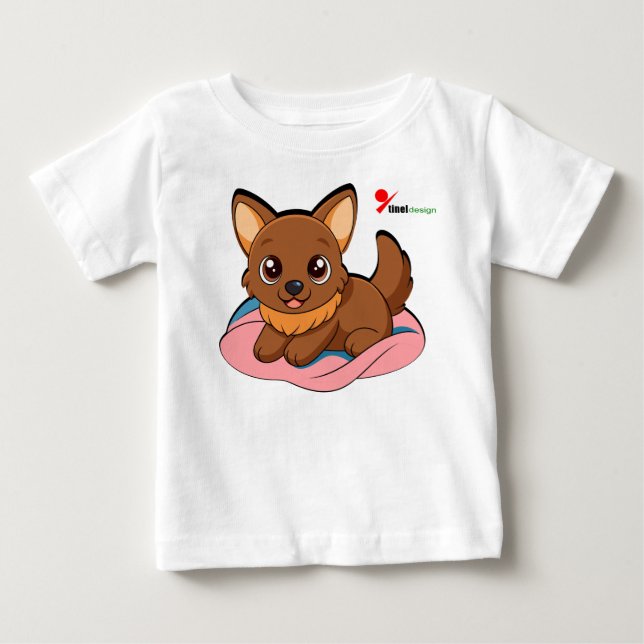 Camiseta de bebé de cachorrito  (Anverso)