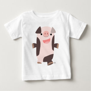 Camiseta de bebé de cerdo sonriente Personalizado