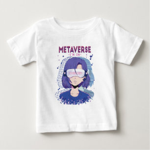 Camiseta de bebé de chica de anime con gafas de re