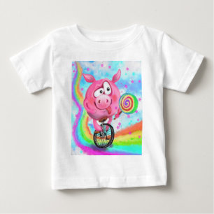 Camiseta de bebé de ciclista de cerdo acróbata de 