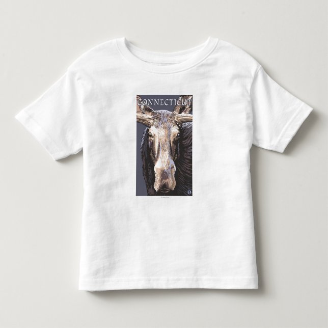 Camiseta De Bebé De ConnecticutMoose cierre para arriba (Anverso)