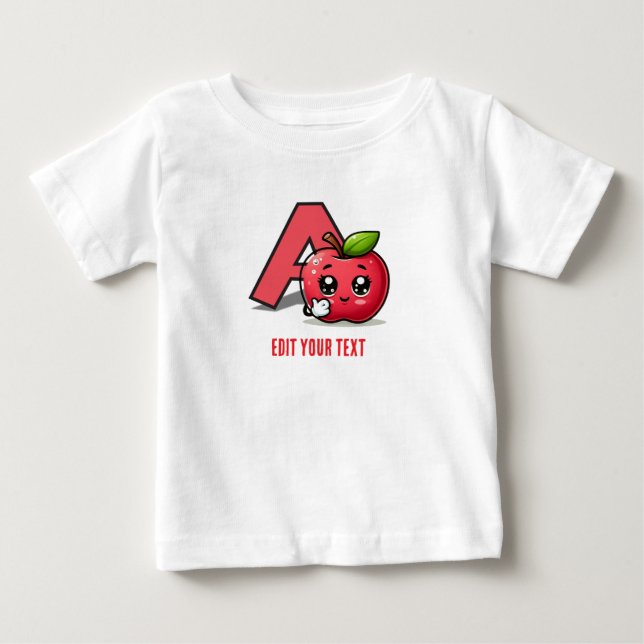 Camiseta de bebé de corte de personalizable (Anverso)