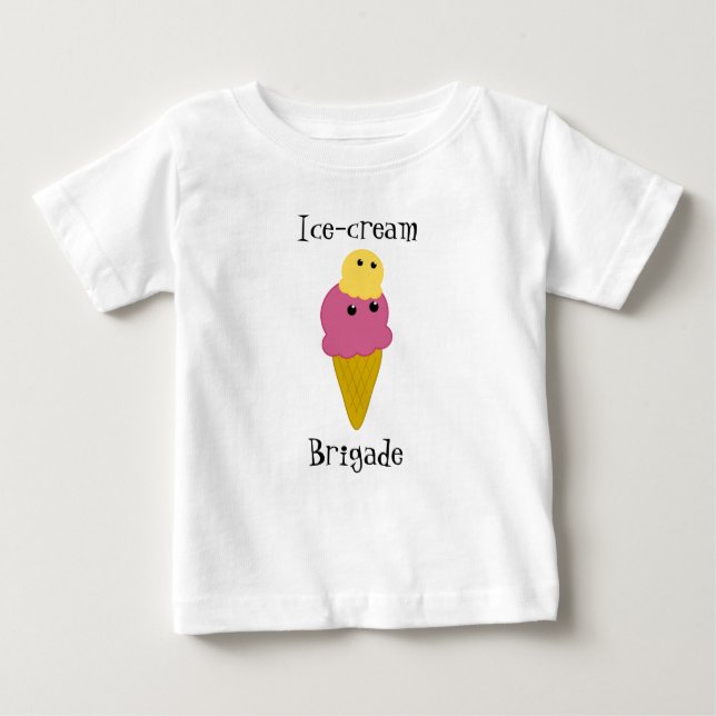 Camiseta de bebé de crema de hielo de Kawaii (Anverso)