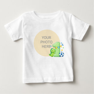 Camiseta de bebé de cumpleaños uno de dinosaurio c