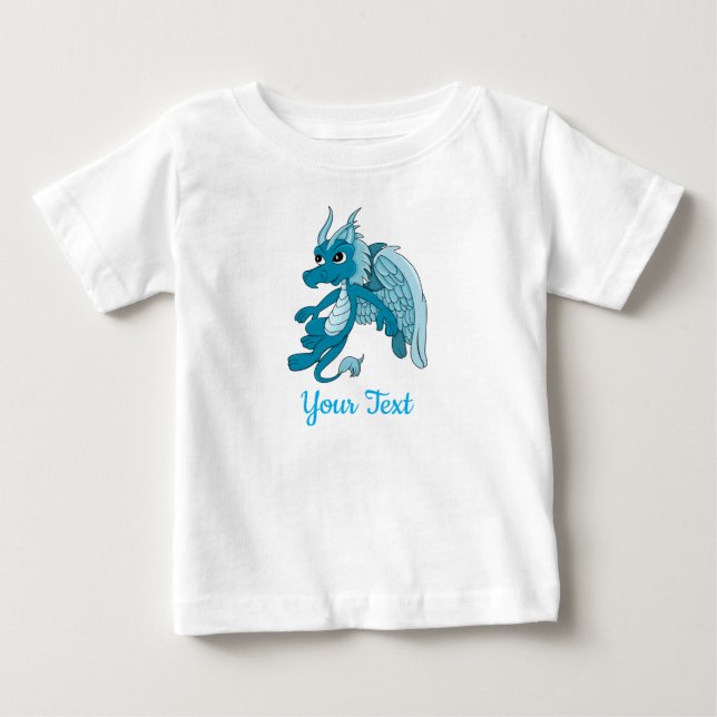 Camiseta de bebé de dibujos animados de Dragón Azu (Anverso)