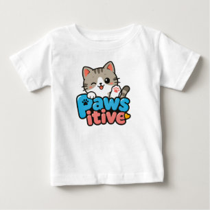 Camiseta de bebé de dibujos animados de gato Kawai