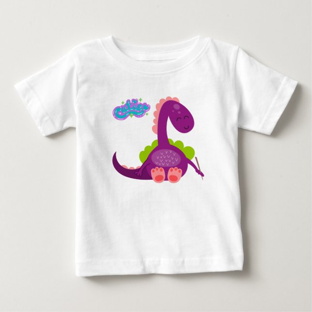 Camiseta de bebé de dinosaurio lindo (Anverso)