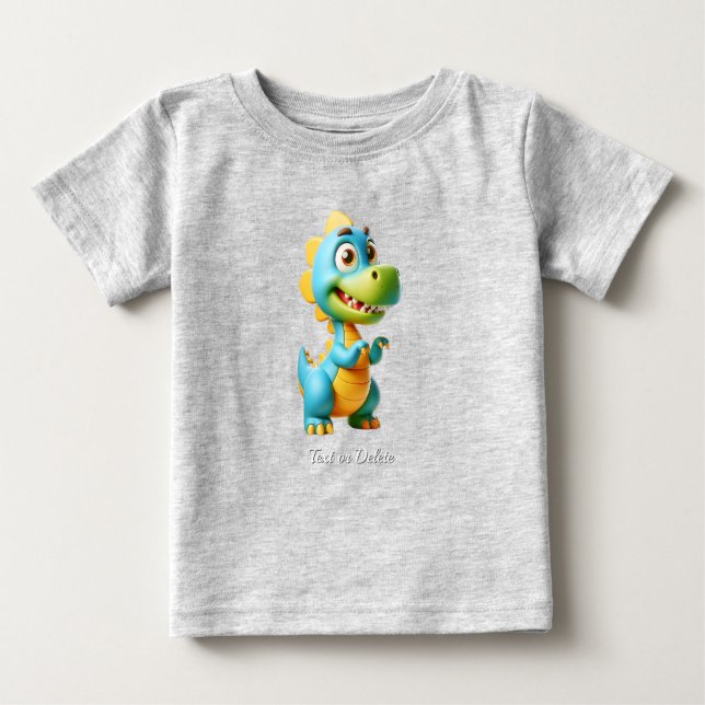 Camiseta de bebé de dinosaurio lindo (Anverso)